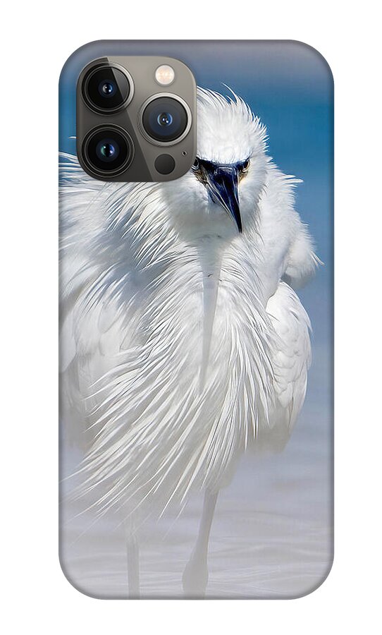 Elegant White Egret in Water - Phone Case