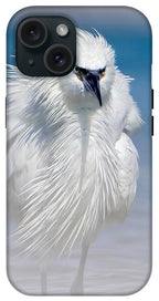 Elegant White Egret in Water - Phone Case