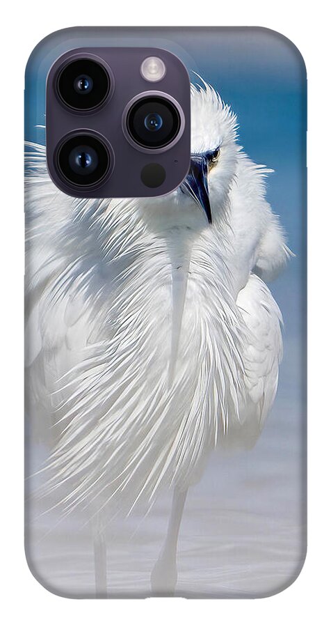 Elegant White Egret in Water - Phone Case