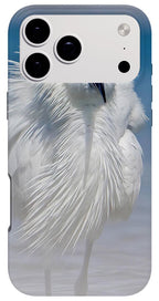 Elegant White Egret in Water - Phone Case