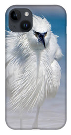 Elegant White Egret in Water - Phone Case