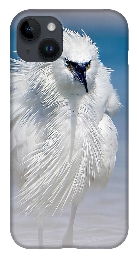 Elegant White Egret in Water - Phone Case