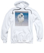 Elegant White Egret in Water - Sweatshirt