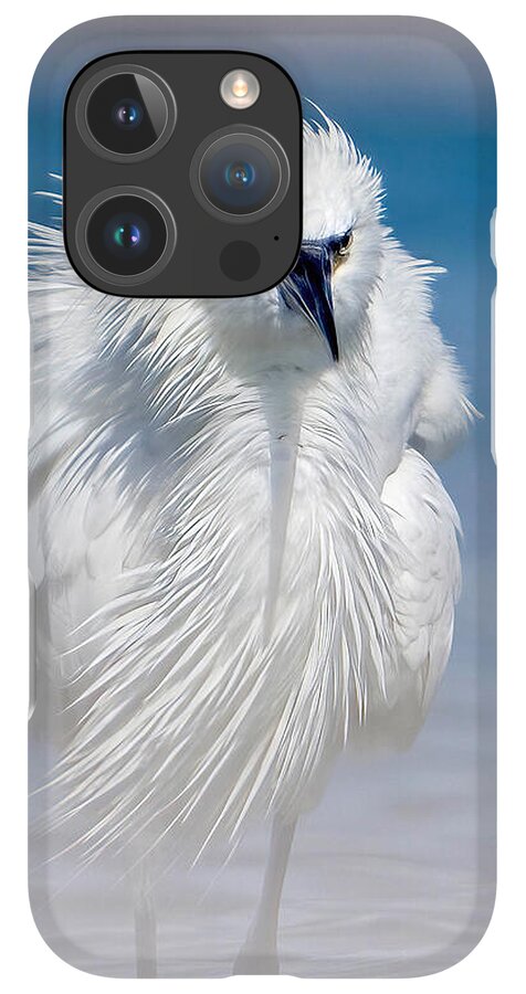 Elegant White Egret in Water - Phone Case