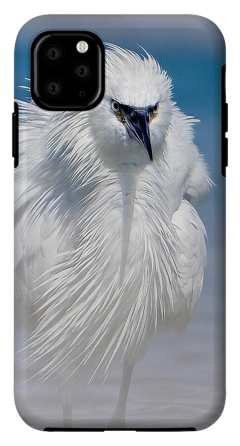 Elegant White Egret in Water - Phone Case