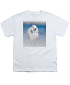 Elegant White Egret in Water - Youth T-Shirt