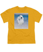 Elegant White Egret in Water - Youth T-Shirt