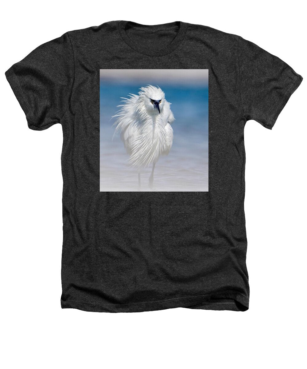 Elegant White Egret in Water - Heathers T-Shirt