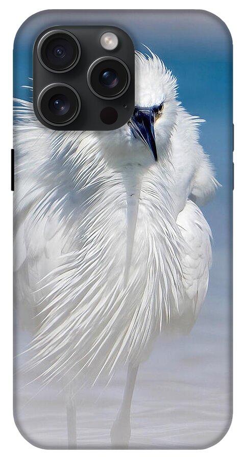 Elegant White Egret in Water - Phone Case