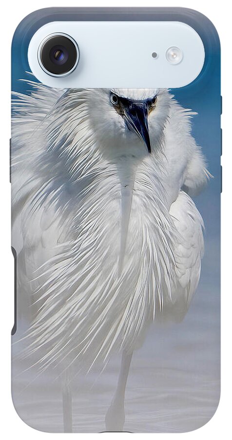 Elegant White Egret in Water - Phone Case