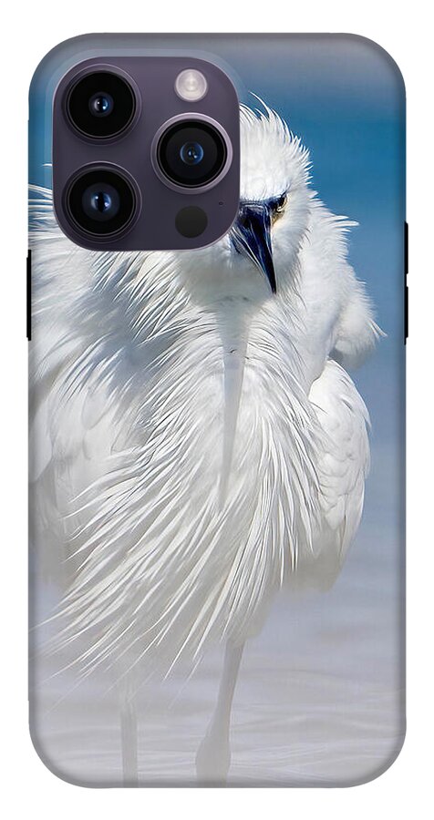 Elegant White Egret in Water - Phone Case