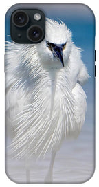 Elegant White Egret in Water - Phone Case
