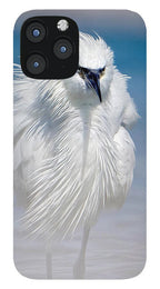 Elegant White Egret in Water - Phone Case