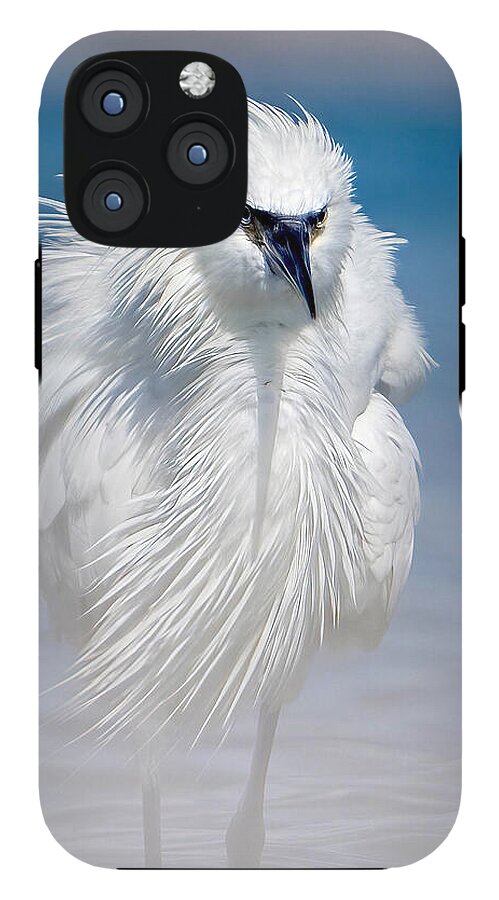 Elegant White Egret in Water - Phone Case