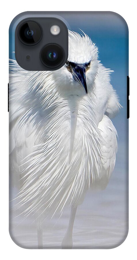 Elegant White Egret in Water - Phone Case
