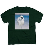 Elegant White Egret in Water - Youth T-Shirt