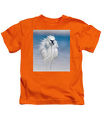 Elegant White Egret in Water - Kids T-Shirt