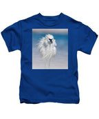Elegant White Egret in Water - Kids T-Shirt