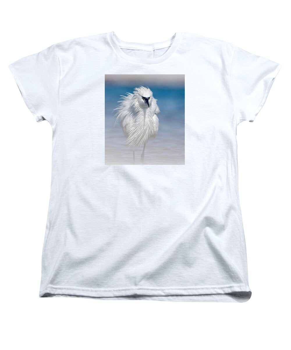 Elegant White Egret in Water - Women's T-Shirt (Standard Fit)