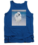 Elegant White Egret in Water - Tank Top
