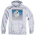 Elegant White Egret in Water - Sweatshirt