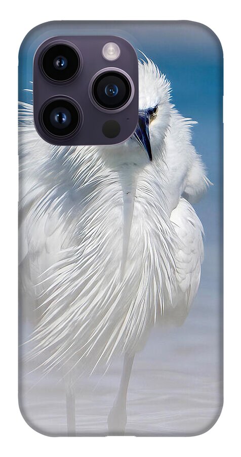 Elegant White Egret in Water - Phone Case