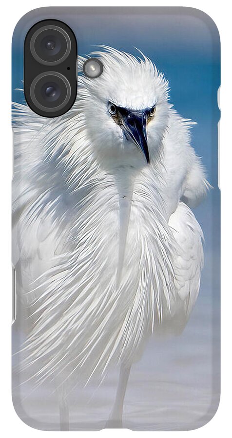 Elegant White Egret in Water - Phone Case