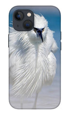 Elegant White Egret in Water - Phone Case