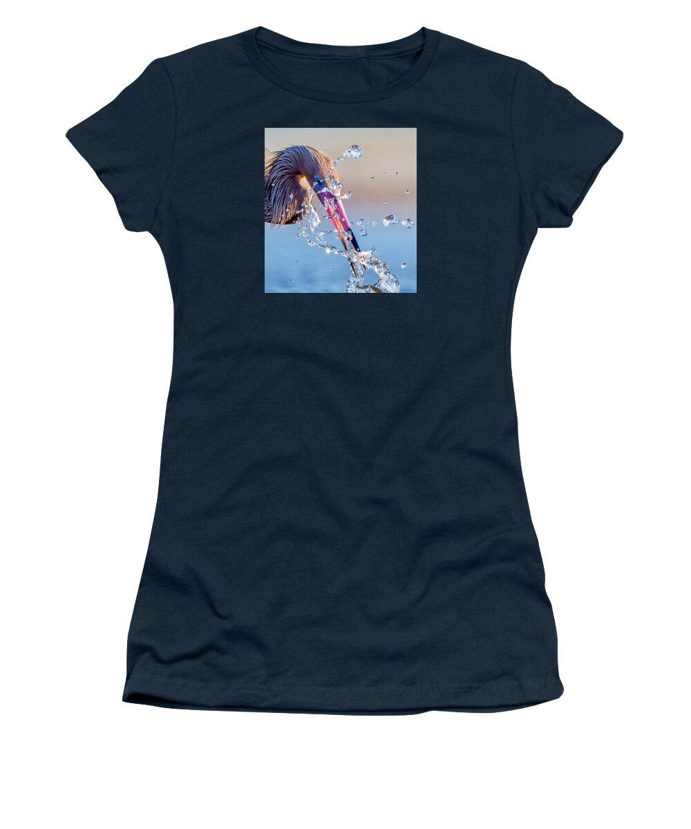 Heron Catching Its Prey in Motion - Women's T-Shirt