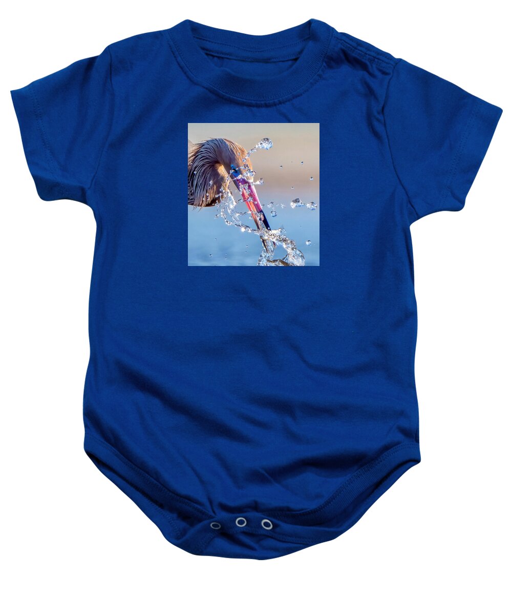 Heron Catching Its Prey in Motion - Baby One-Piece