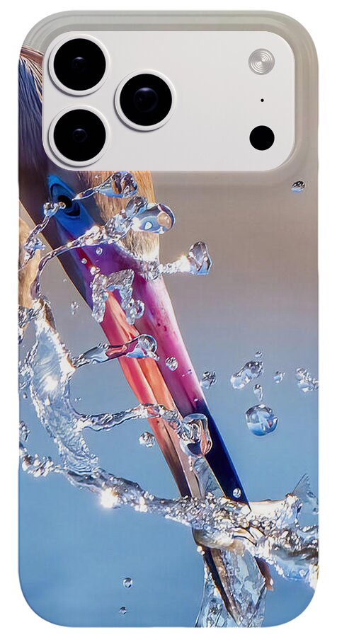 Heron Catching Its Prey in Motion - Phone Case