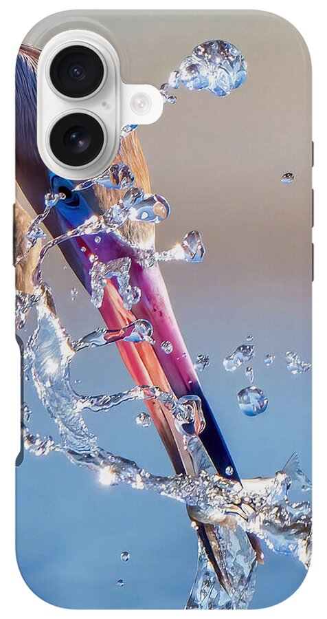 Heron Catching Its Prey in Motion - Phone Case