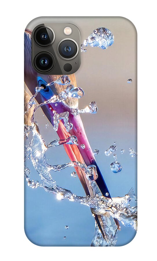 Heron Catching Its Prey in Motion - Phone Case