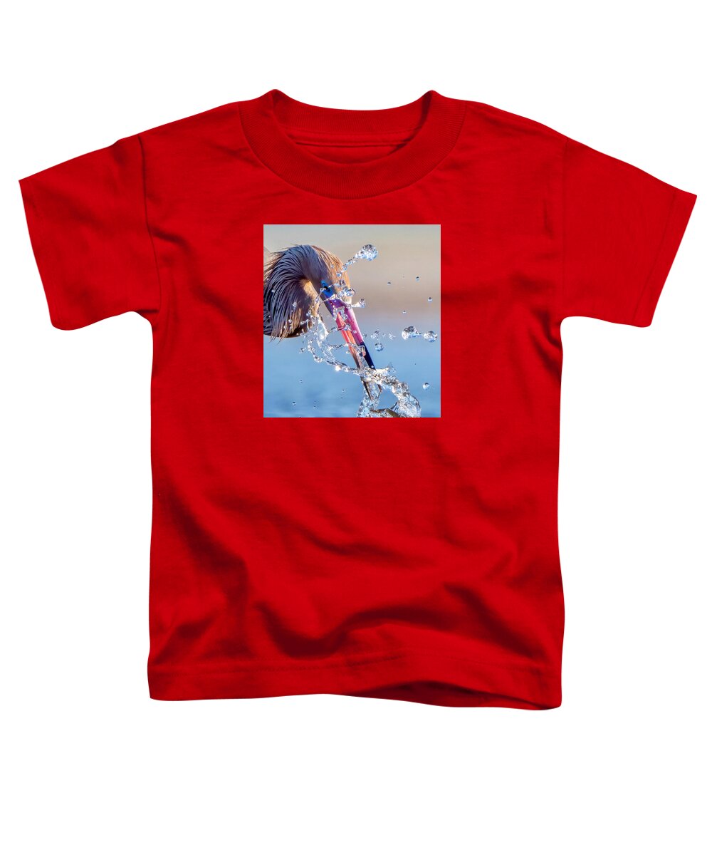 Heron Catching Its Prey in Motion - Toddler T-Shirt