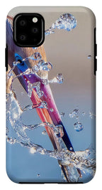 Heron Catching Its Prey in Motion - Phone Case