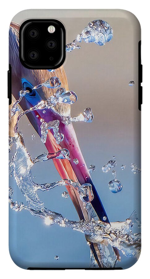 Heron Catching Its Prey in Motion - Phone Case