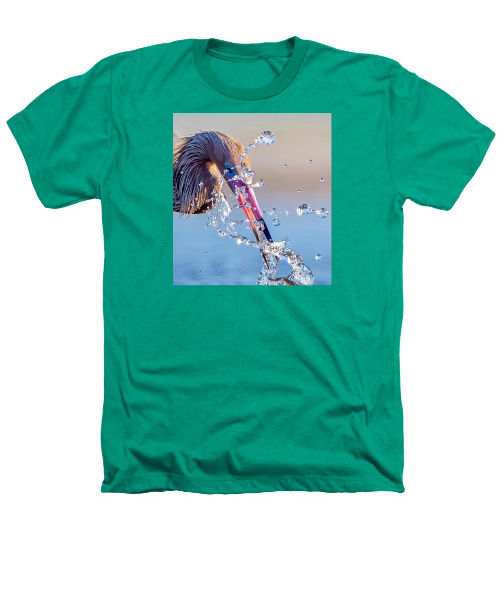 Heron Catching Its Prey in Motion - Heathers T-Shirt