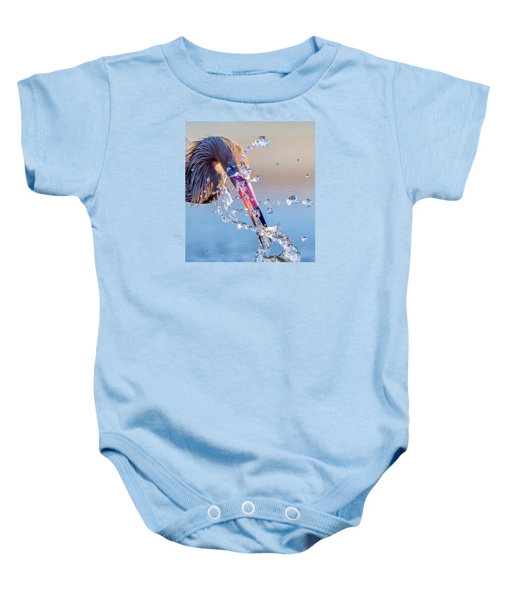 Heron Catching Its Prey in Motion - Baby One-Piece