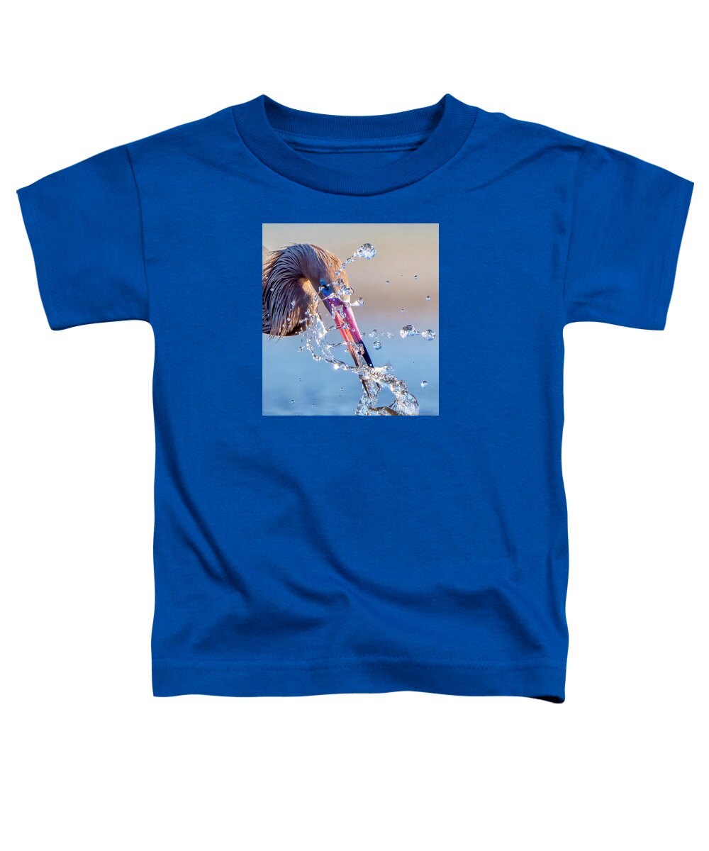 Heron Catching Its Prey in Motion - Toddler T-Shirt