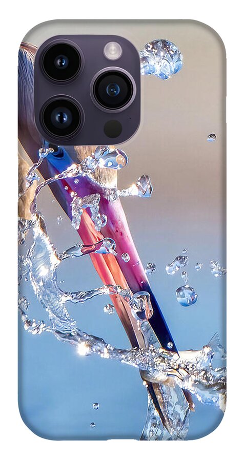 Heron Catching Its Prey in Motion - Phone Case
