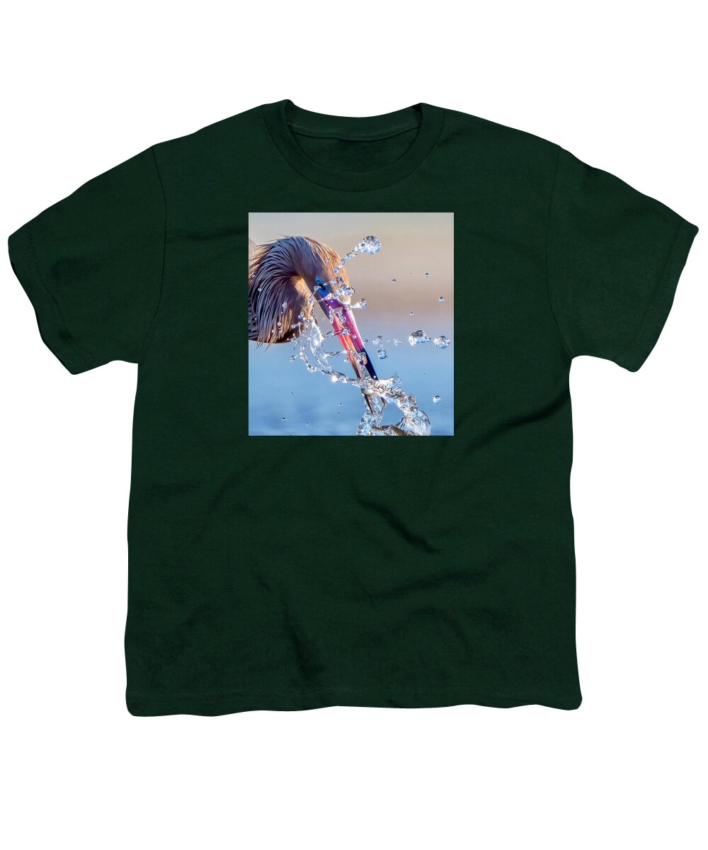 Heron Catching Its Prey in Motion - Youth T-Shirt