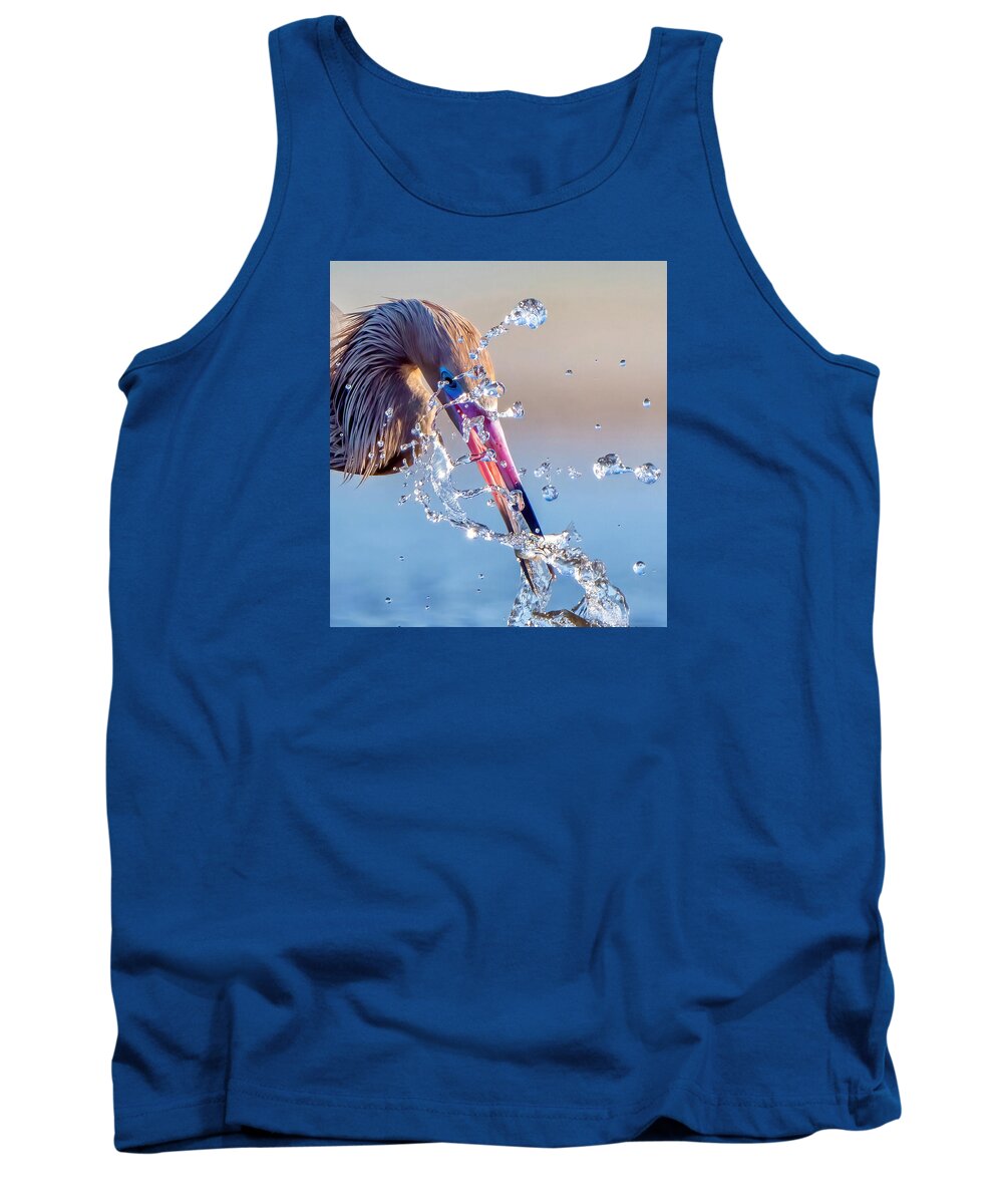 Heron Catching Its Prey in Motion - Tank Top