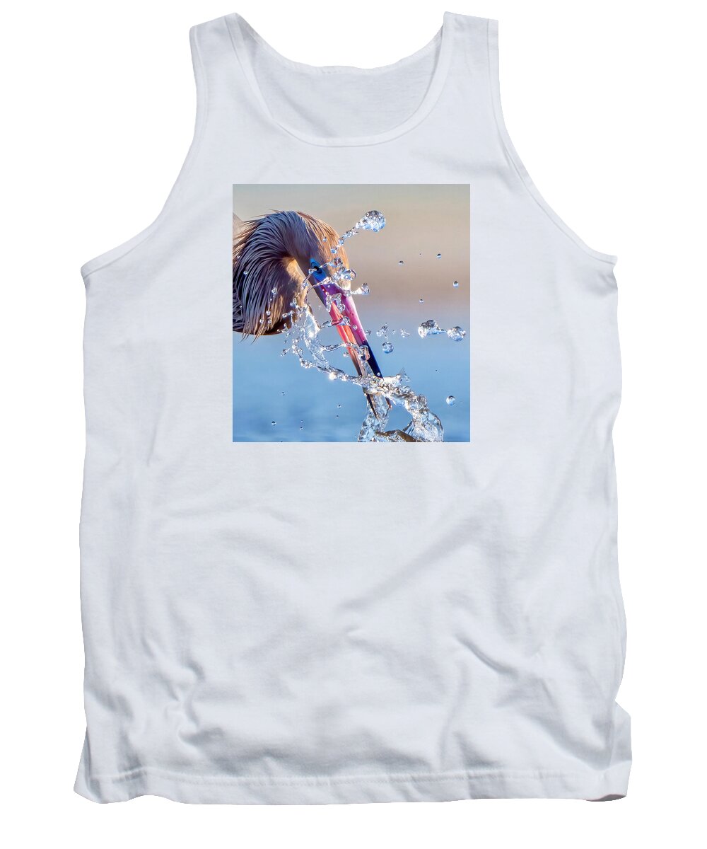 Heron Catching Its Prey in Motion - Tank Top