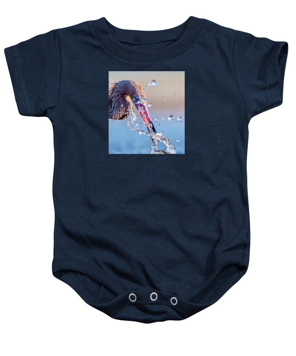 Heron Catching Its Prey in Motion - Baby One-Piece
