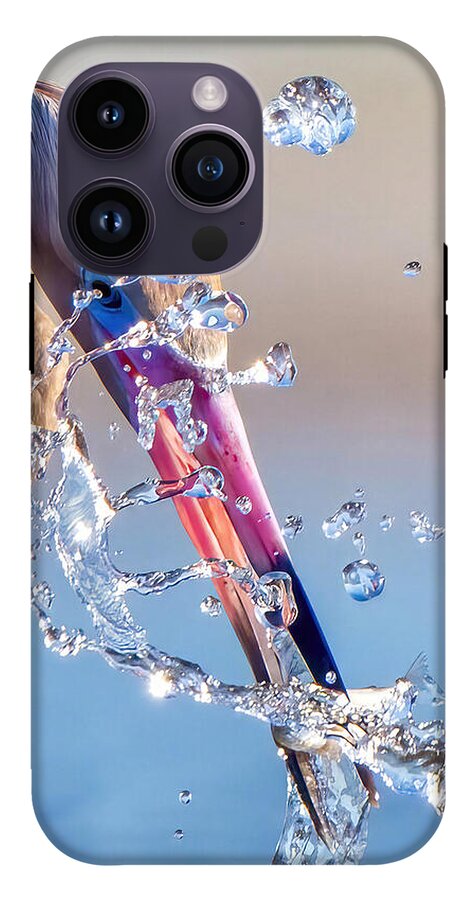 Heron Catching Its Prey in Motion - Phone Case