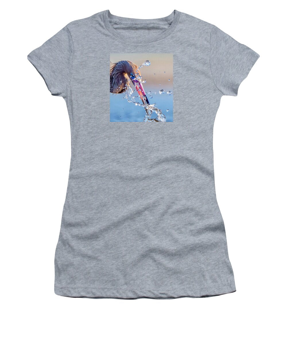 Heron Catching Its Prey in Motion - Women's T-Shirt