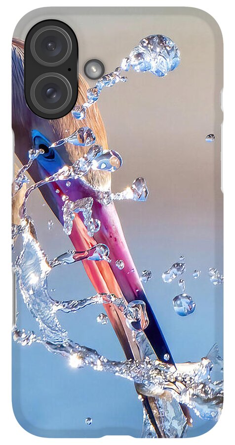 Heron Catching Its Prey in Motion - Phone Case