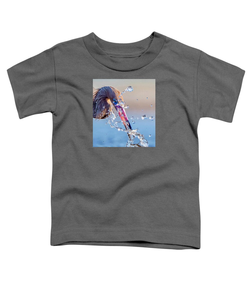 Heron Catching Its Prey in Motion - Toddler T-Shirt