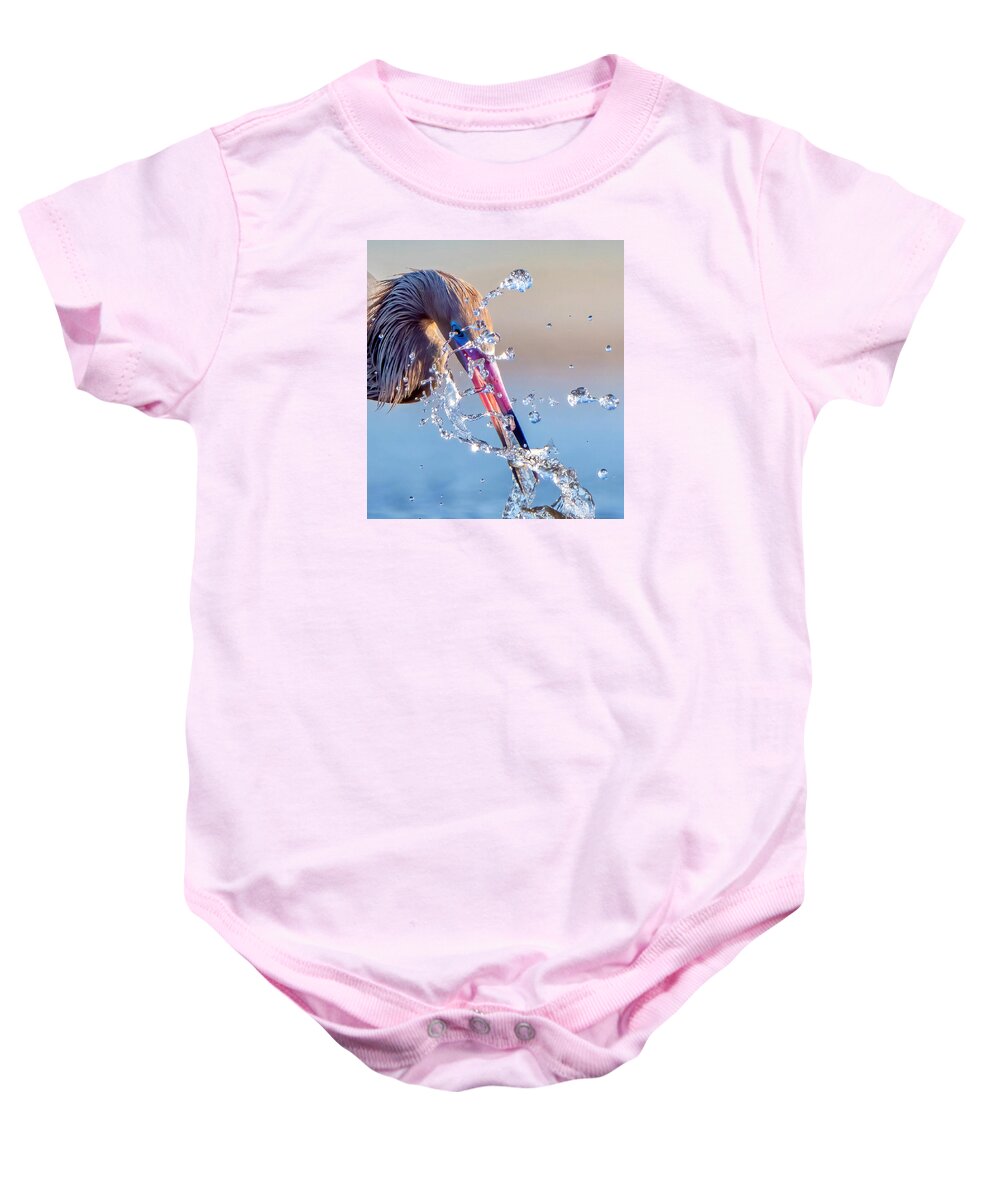 Heron Catching Its Prey in Motion - Baby One-Piece