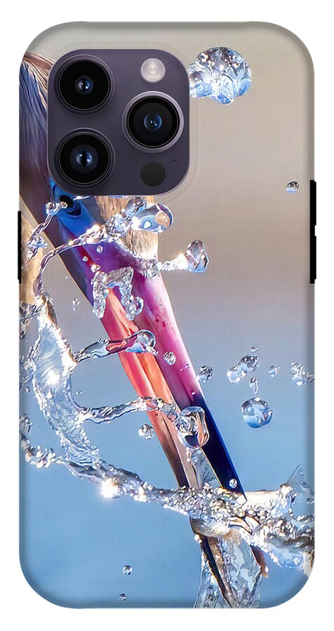 Heron Catching Its Prey in Motion - Phone Case